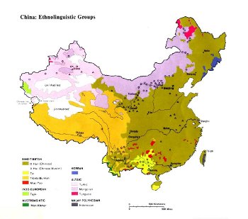 map of Chinese ethnic groups